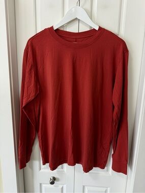 Lululemon All Yours Cotton Long Sleeve Shirt | Red Rock | Size 8